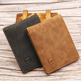 Men's Short Money Purse Frosted Retro Wallet