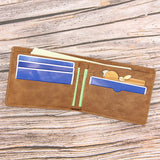Men's Short Money Purse Frosted Retro Wallet