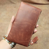 Men's Leather Phone Bag Long Retro Ultra-Thin Wallet