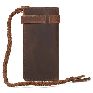 Men's Long Cowhide Wallet Handbag