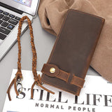 Men's Long Cowhide Wallet Handbag