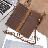 Men's Long Cowhide Wallet Handbag