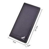 Men's Long Wallet Lychee Pattern Soft PU Leather Purse