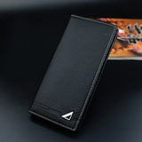 Men's Long Wallet Lychee Pattern Soft PU Leather Purse