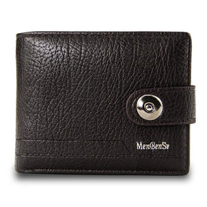 Men's Leather Wallet Short Hasp Slim Purse