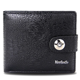 Men's Leather Wallet Short Hasp Slim Purse