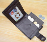 Men's Leather Wallet Short Hasp Slim Purse