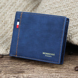 Men's Leather Trifold Wallet Large Capacity Retro Style Purse