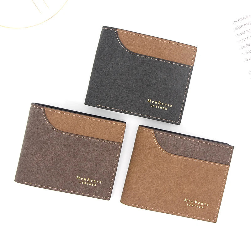 Men's Leather Money Clip Wallet Vintage Male Purse