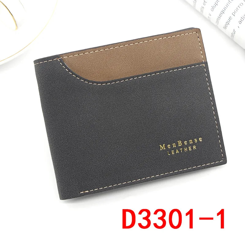 Men's Leather Money Clip Wallet Vintage Male Purse