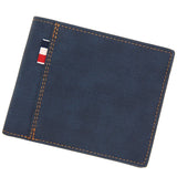 Solid Leather Men's Business Short Wallet Vintage Male Walltes Purse