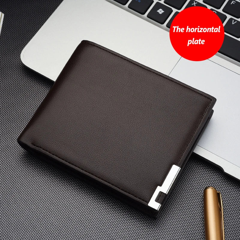 Men's Retro PU Leather Short Wallet Multi-Card Credit Wallet