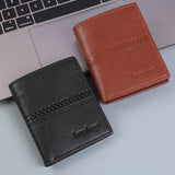 Men's Short PU Leather Zipper Wallet Dollar Clip Money Bag