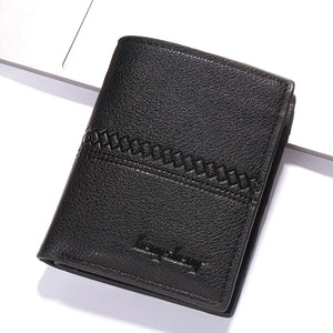 Men's Short PU Leather Zipper Wallet Dollar Clip Money Bag