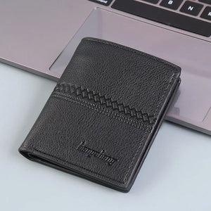 Men's Short PU Leather Zipper Wallet Dollar Clip Money Bag