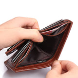 Men's Short PU Leather Zipper Wallet Dollar Clip Money Bag