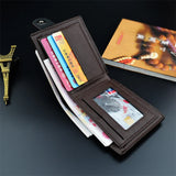 Men's Short Style Soft Wallet Magnetic Buckle Casual Lychee Pattern