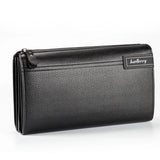 Men's Zipper Clutch Bag Leather Long Purse Wallet