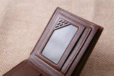 Men's Wallet Zipper Short Lychee Pattern Ticket Clip Soft Leather Large Capacity