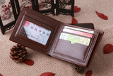 Men's Wallet Zipper Short Lychee Pattern Ticket Clip Soft Leather Large Capacity