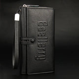 Men's Multifunctional Clutches Zipper Buckle Wallets PU Leather Long Wallets