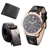 Men's Watch+Wallet+Belt Set Father's Birthday Gift 3pcs