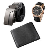 Men's Watch+Wallet+Belt Set Ideal Gift for Dad's Birthday