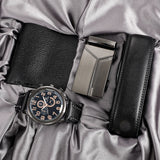 Men's Watch+Wallet+Belt Set Father's Birthday 3pcs/set Dad Boyfriend