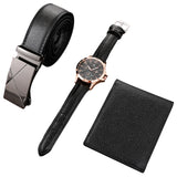 Men's Watch+Wallet+Belt Set PU Strap Casual Quartz Watch