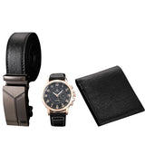 Men's Watch+Wallet+Belt Set - Gift for Dad - 3pcs/set - PU Strap - SAL99