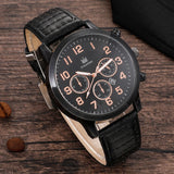 Men's Watch+Wallet+Belt Set, Gift for Dad, PU Strap, SAL99