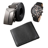 Men's Watch+Wallet+Belt Set Father's Birthday 3pcs/set Dad Boyfriend