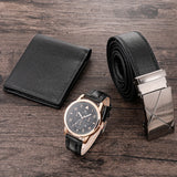 Men's Watch+Wallet+Belt Set Father's Birthday Gift 3pcs