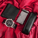 Men's Watch+Wallet+Belt Set Father's Birthday Gift 3pcs