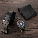 Men's Watch+Wallet+Belt Set Father's Birthday 3pcs/set Dad Boyfriend