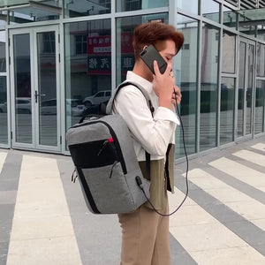 Men's Waterproof 15.6 Laptop Backpack USB Charging Business Bag