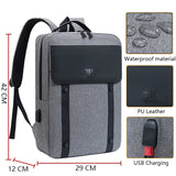 Men's Waterproof USB Charging Business Backpack