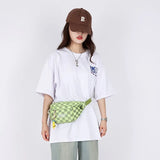 Checkerboard Crossbody Bag Oxford Chest Bag