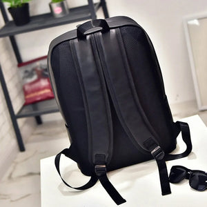 Leather Laptop Backpack Women Men Travel School Rucksack