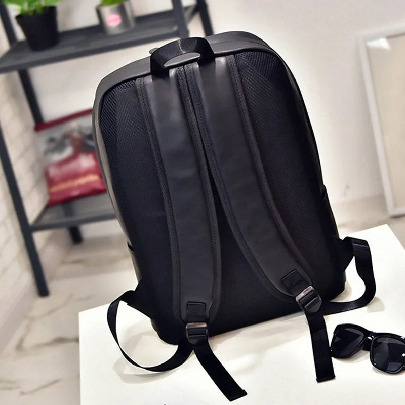 Leather Laptop Backpack Women Men Travel School Rucksack