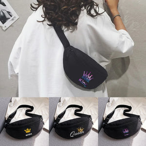 Crown Printing Waist Bag Outdoor Sports Running Cycling Chest Bag