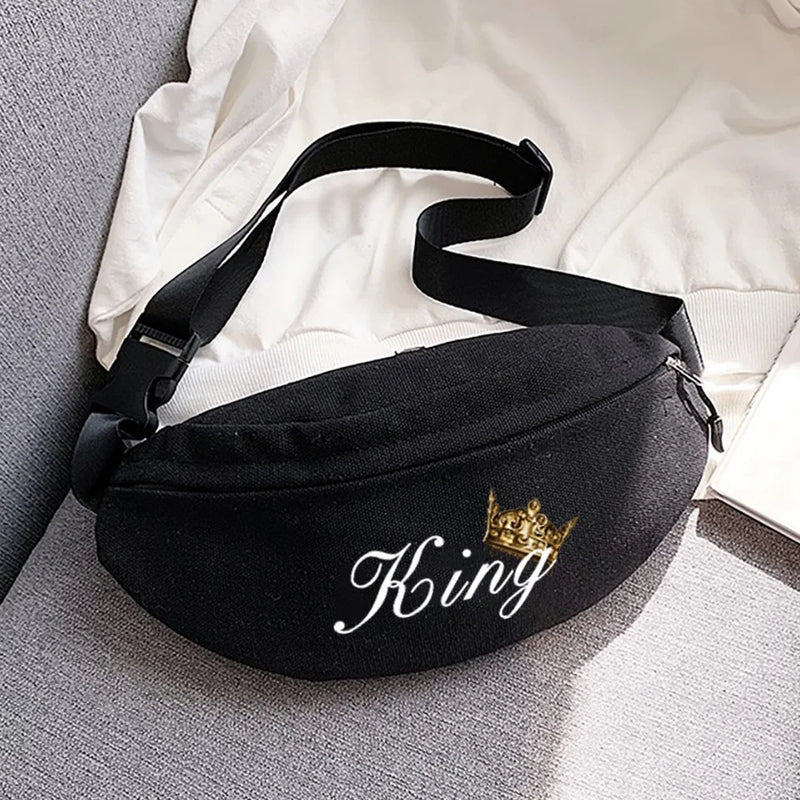 Crown Printing Waist Bag Outdoor Sports Running Cycling Chest Bag