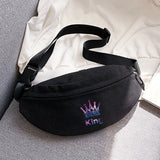 Crown Printing Waist Bag Outdoor Sports Running Cycling Chest Bag