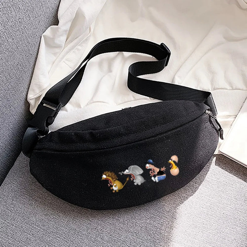 Outdoor Chest Bag for Running and Cycling with Cartoon Print