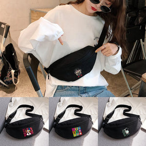 Youth Outdoor Sports Puppy Print Messenger Key Bag Chest Bags