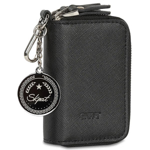 Unisex 2-Compartment Key Case with Zipper Closure