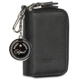 Unisex 2-Compartment Key Case with Zipper Closure
