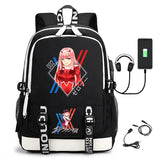 Men's Zero Two Printed USB Rechargeable Waterproof Nylon Backpack