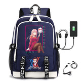 Men's Zero Two Printed USB Rechargeable Waterproof Nylon Backpack