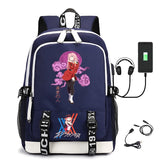 Men's Zero Two Printed USB Rechargeable Waterproof Nylon Backpack
